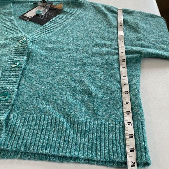 Vero Moda Button Front V-Neck Long Sleeve Cropped Cardigan Boxy Sweater DMDOFFY - Picture 13 of 16